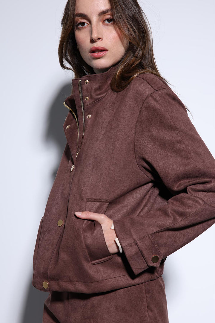 ANT Antioch Coffee Suede Bomber Jacket - Lansing