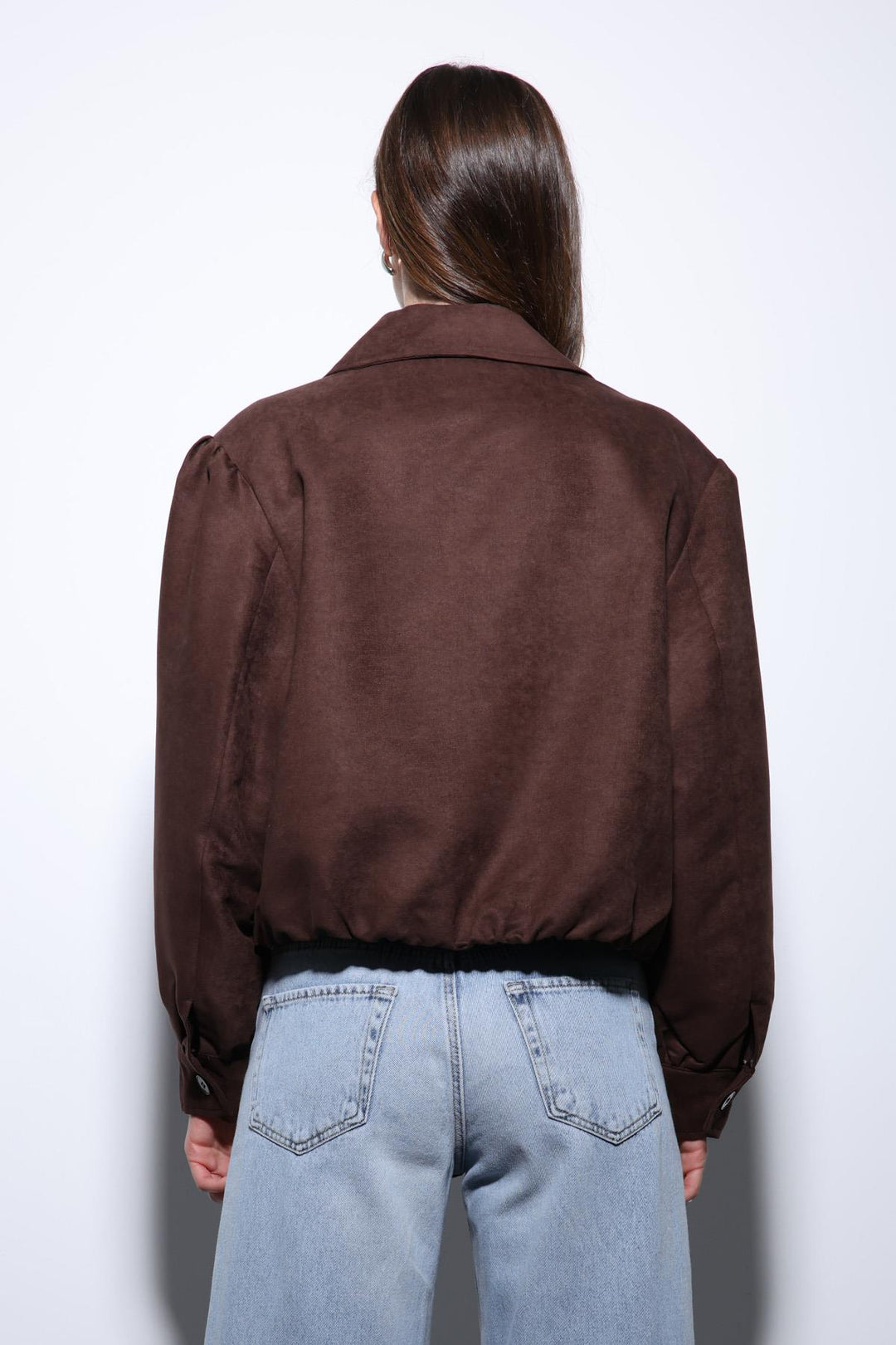 ANT Antioch Kahve Süet Görünümlü Bomber Kadın Ceket - Oleksandriia