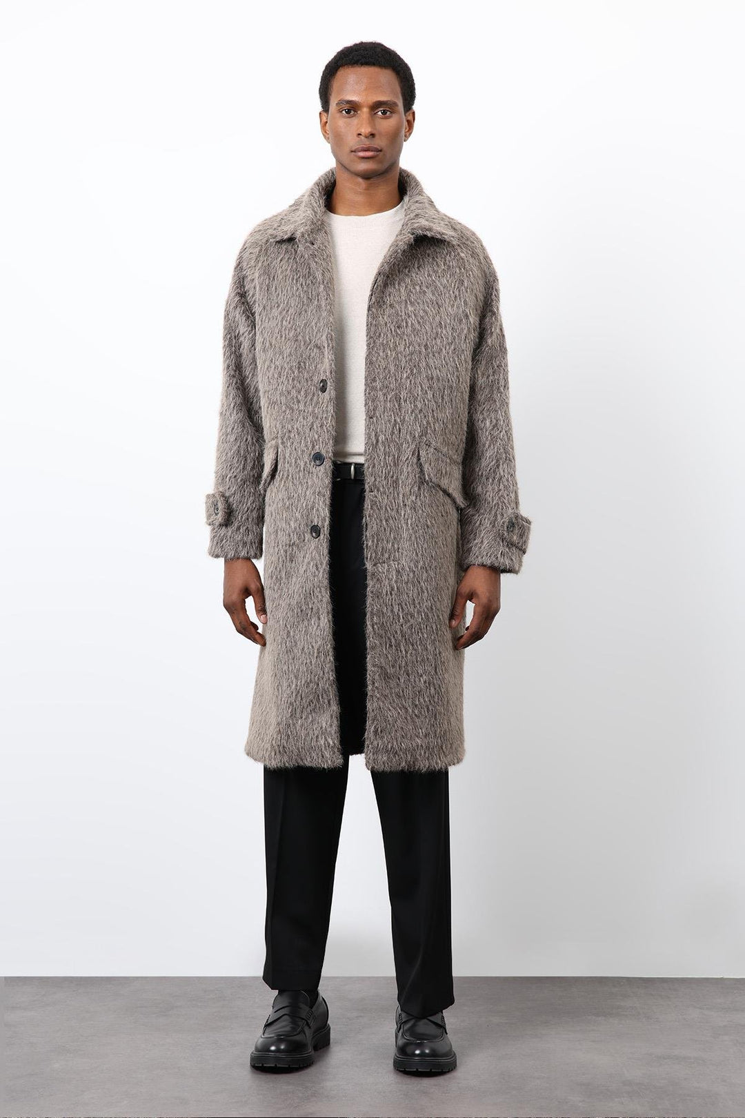 ANT Antioch Coffee Faux Fur Men's Coat - Bangor