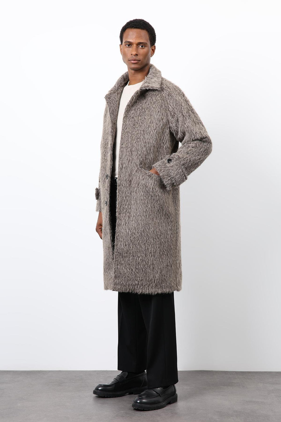 ANT Antioch Coffee Faux Fur Men's Coat - Bangor