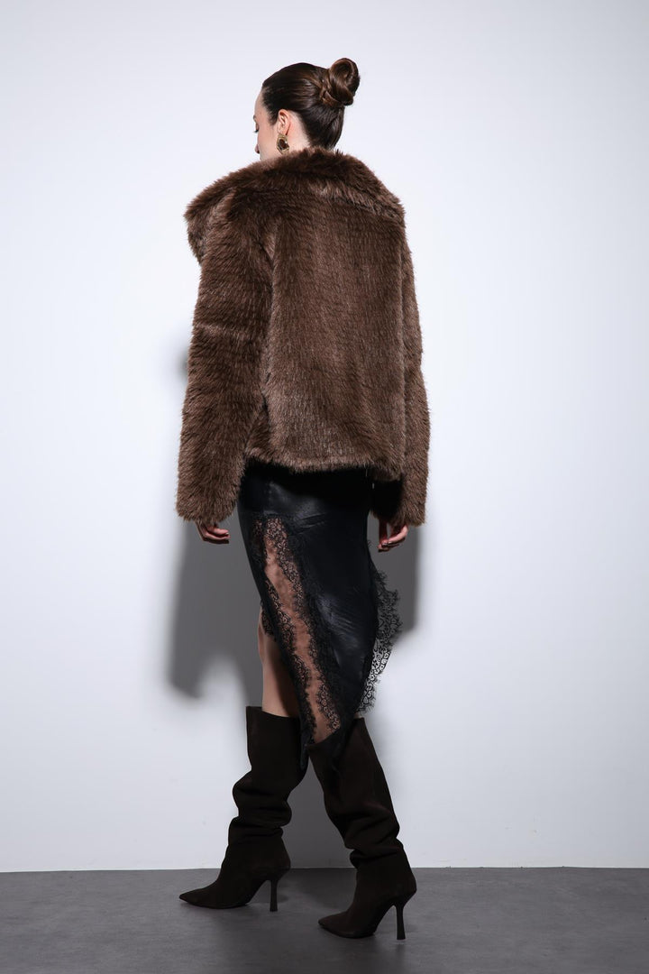 ANT Antioch Coffee Faux Fur Women's Jacket - East Honolulu