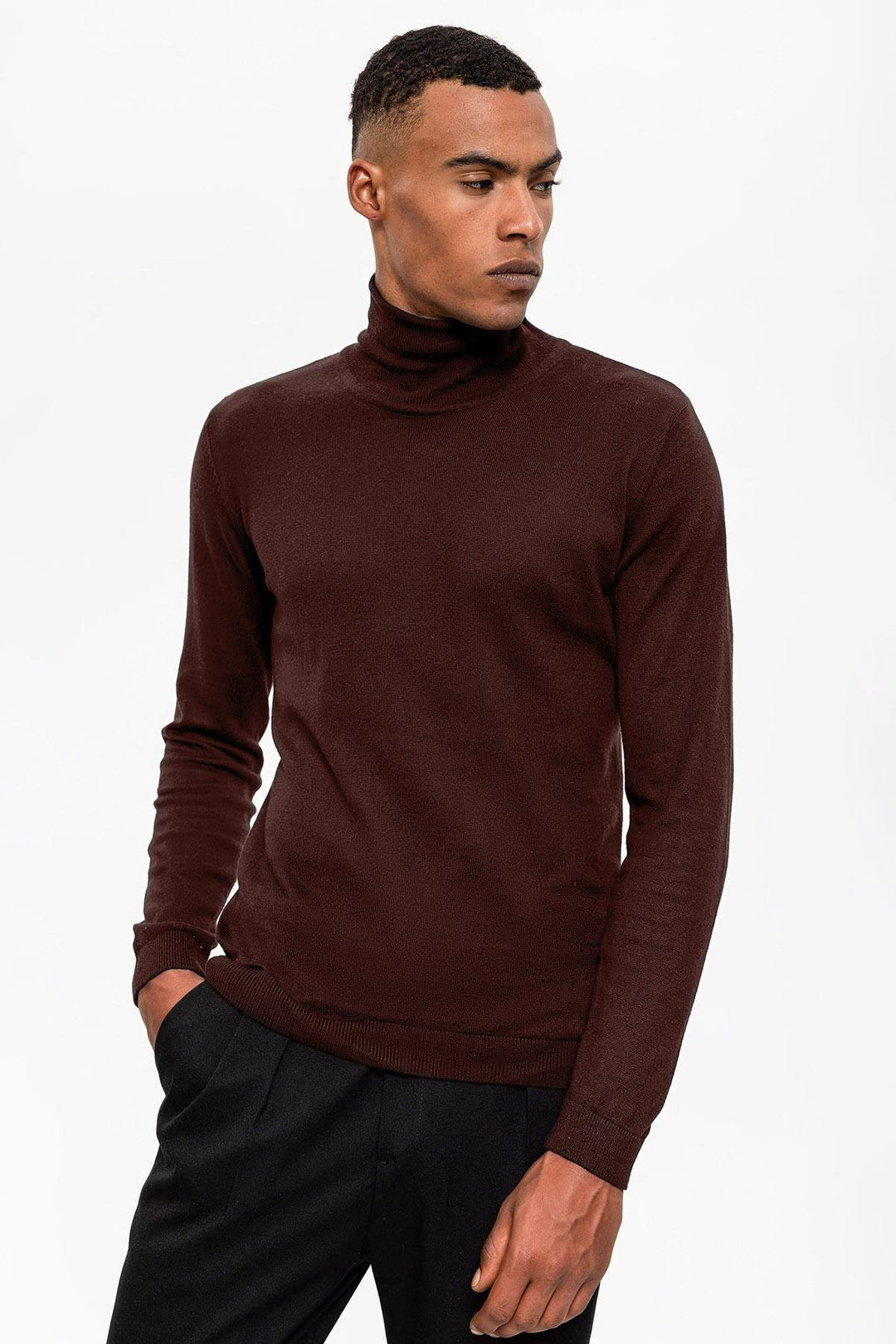 ANT Antioch Coffee High Neck Men's Sweater - Bari