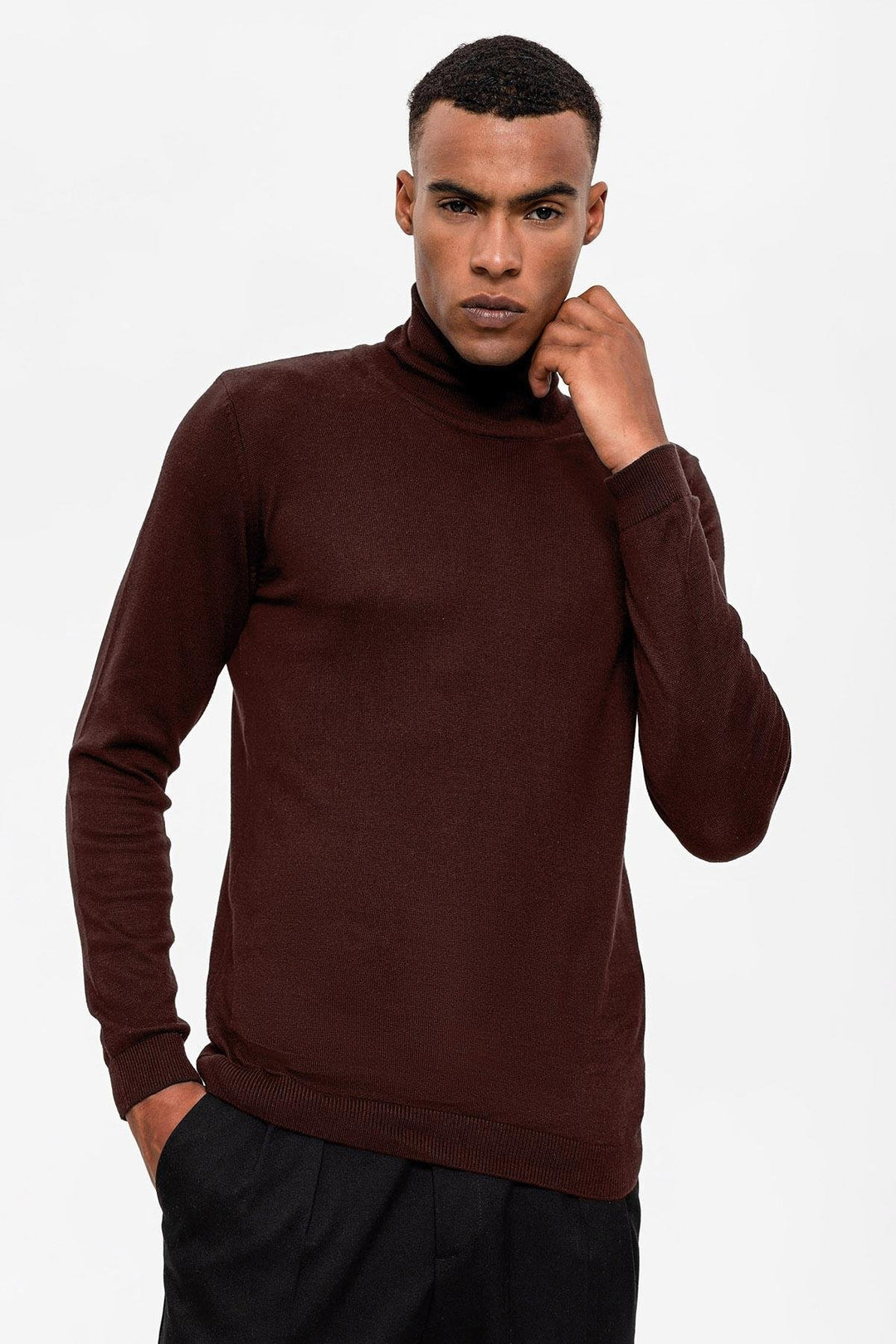 ANT Antioch Coffee High Neck Men's Sweater - Bari