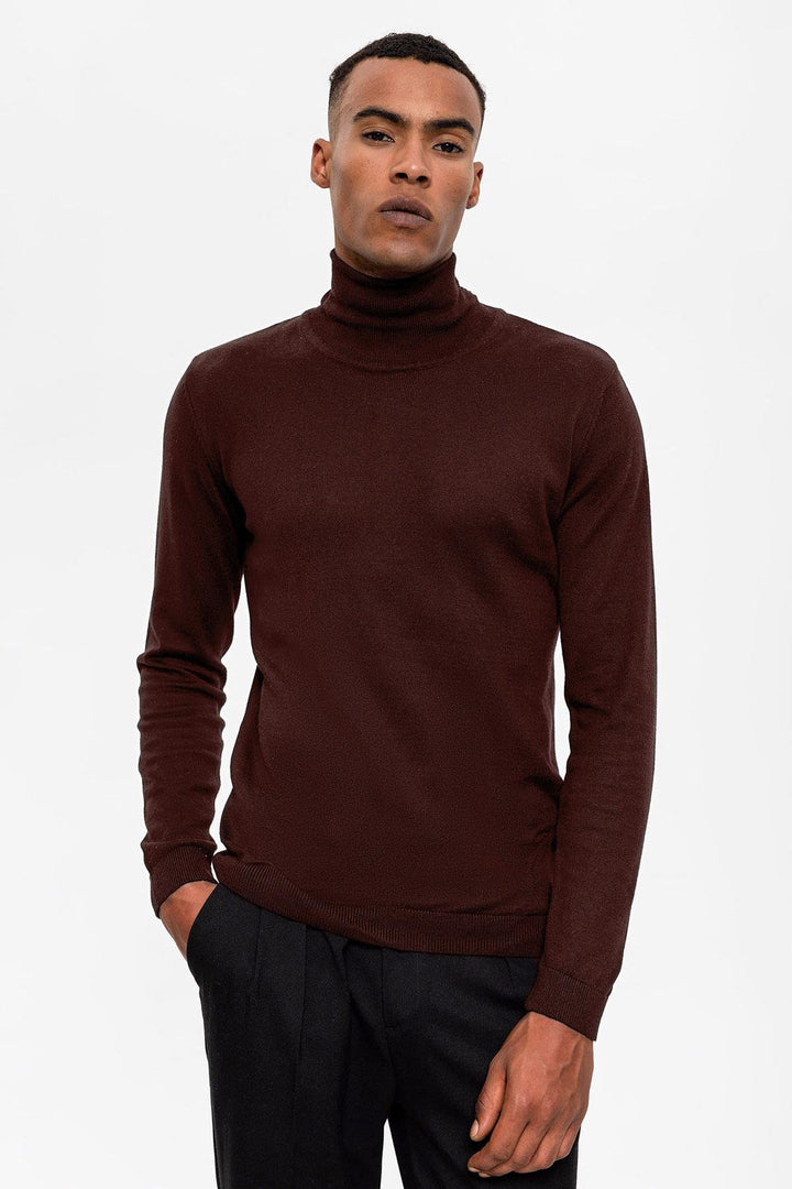 ANT Antioch Coffee High Neck Men's Sweater - Bari