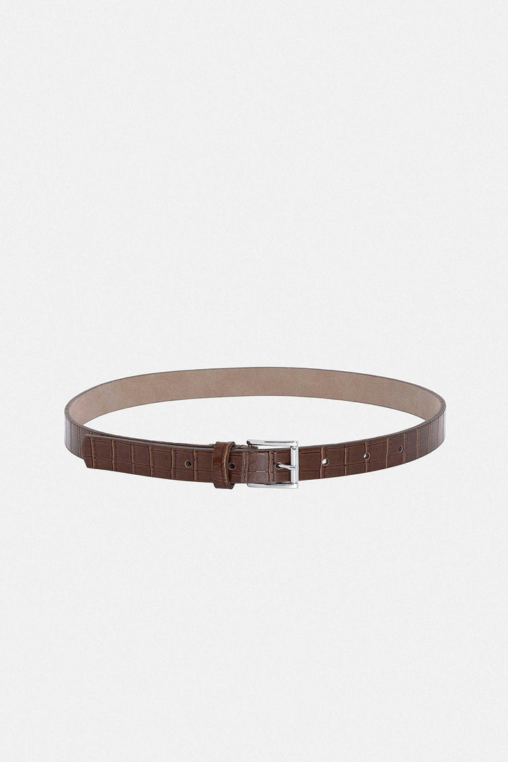ANT Antioch Coffee Crocodile Skin Look Women's Belt - Barnet