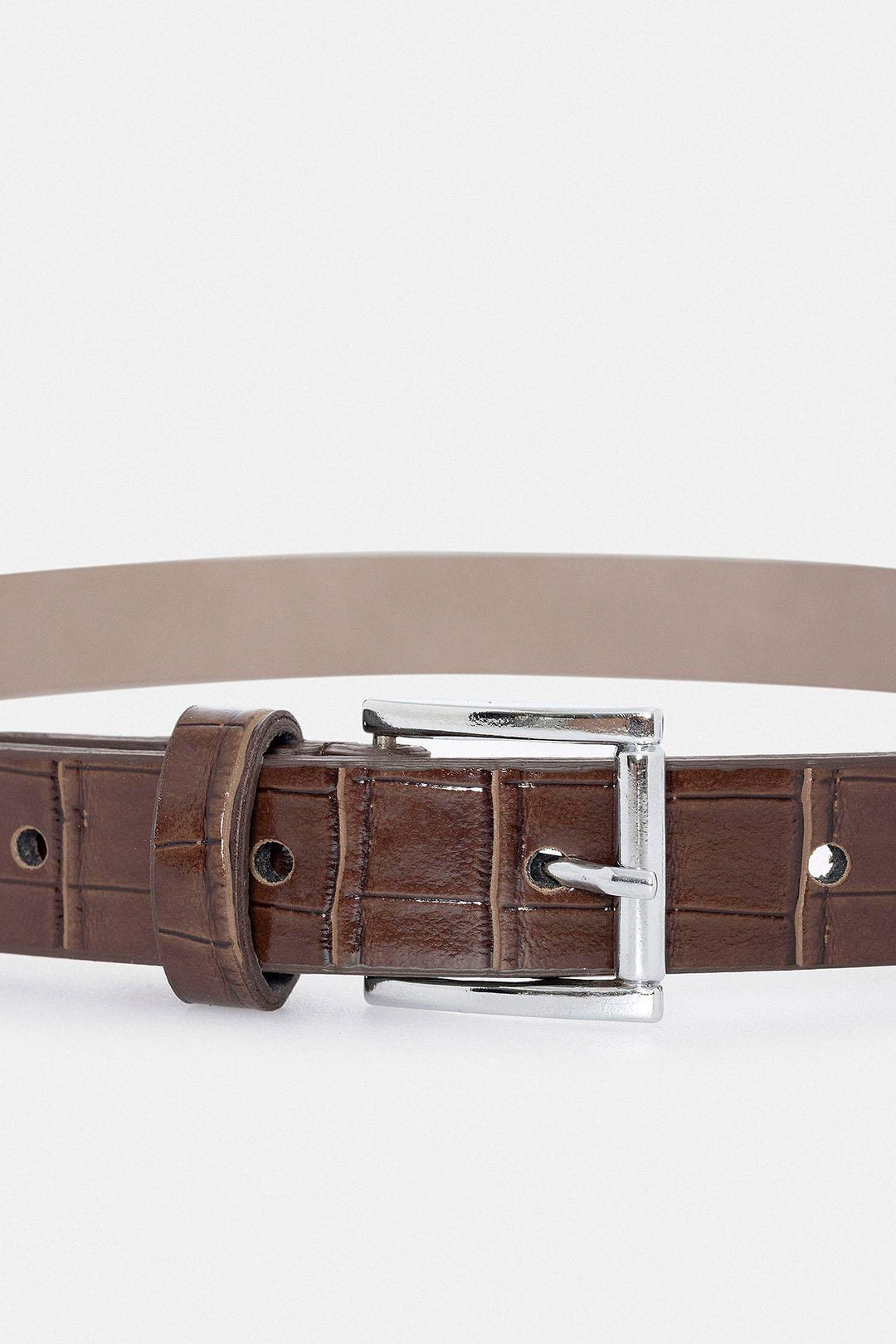 ANT Antioch Coffee Crocodile Skin Look Women's Belt - Barnet