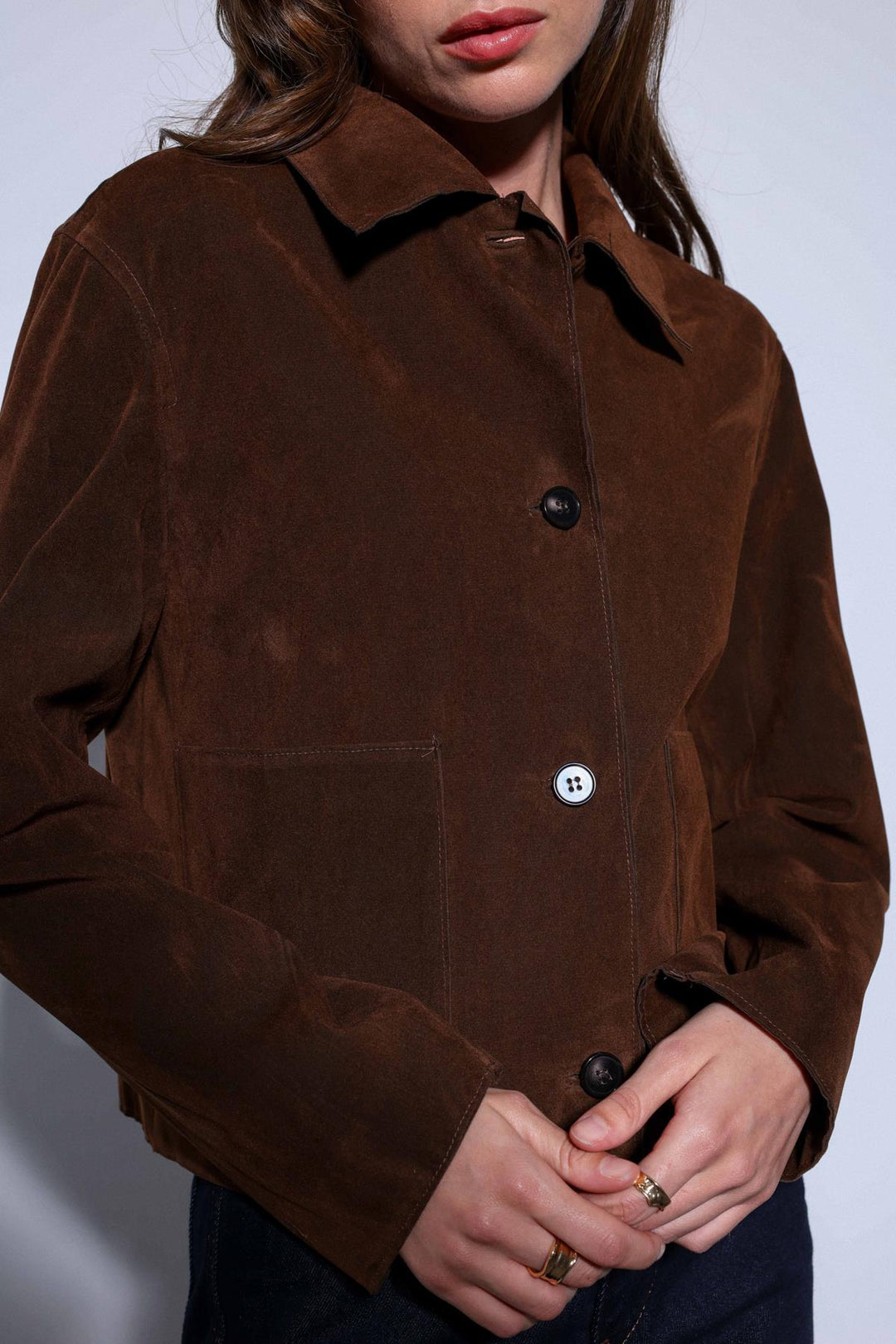 ANT Antioch Coffee Bag Pocket Suede Women's Jacket - Pioltello