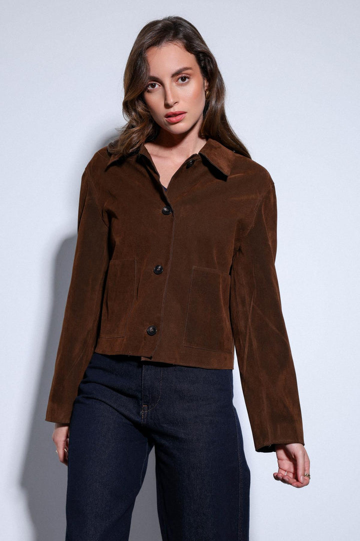 ANT Antioch Coffee Bag Pocket Suede Women's Jacket - Pioltello