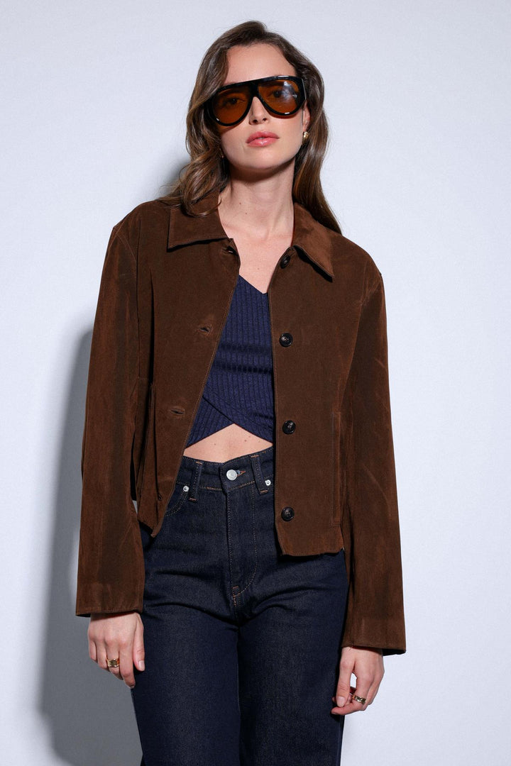 ANT Antioch Coffee Bag Pocket Suede Women's Jacket - Pioltello