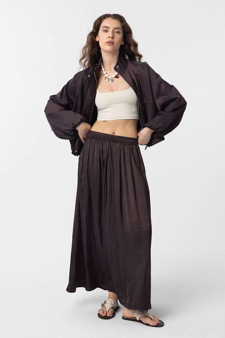 ANT Antioch Coffee Long Pour Pleated Women's Skirt - Pocatello