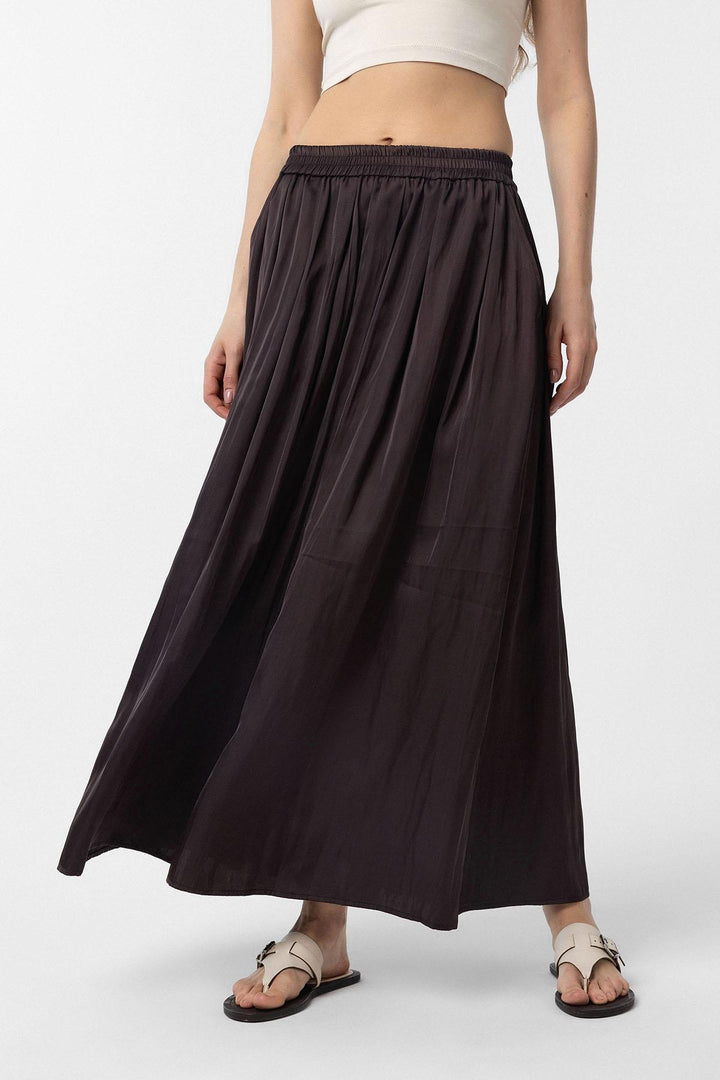 ANT Antioch Coffee Long Pour Pleated Women's Skirt - Pocatello