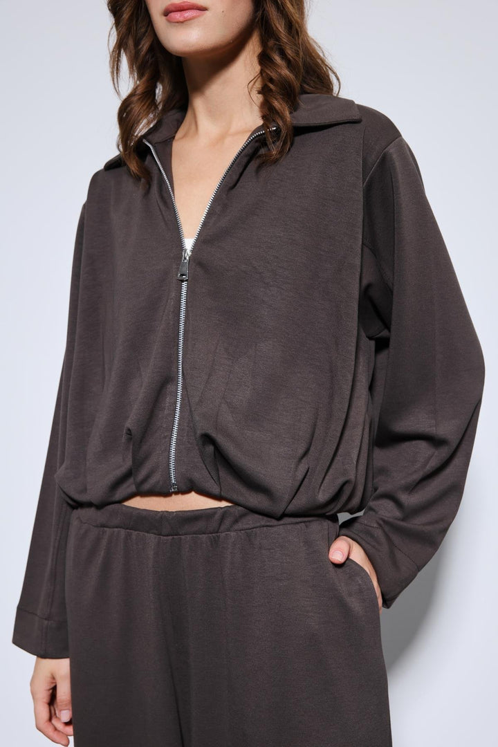 ANT Antioch Kahve Volümlü Ceket ve Paça Lastikli Eşofman Takım - Villeurbanne