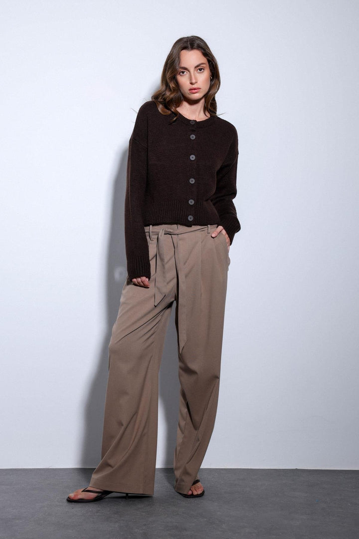 ANT Antioch Coffee Slit Knitted Sweater for Women - Neu Isenburg