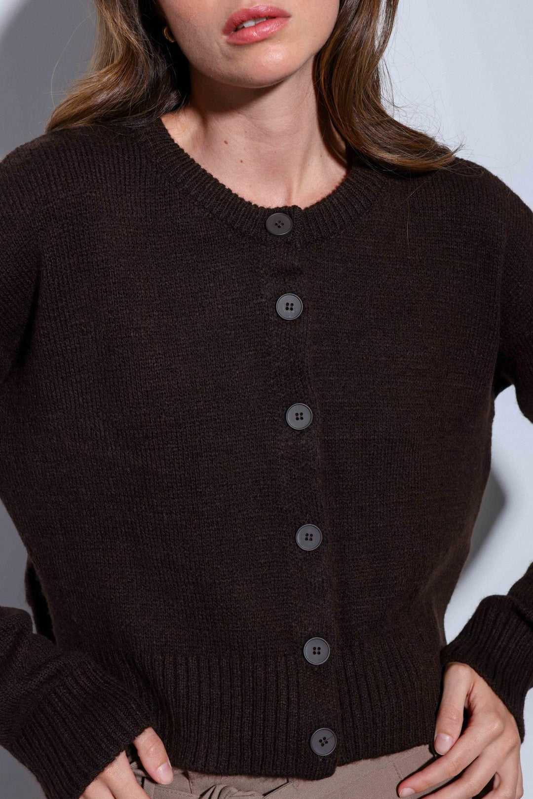 ANT Antioch Coffee Slit Knitted Sweater for Women - Neu Isenburg