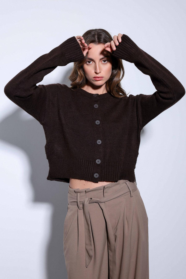 ANT Antioch Coffee Slit Knitted Sweater for Women - Neu Isenburg