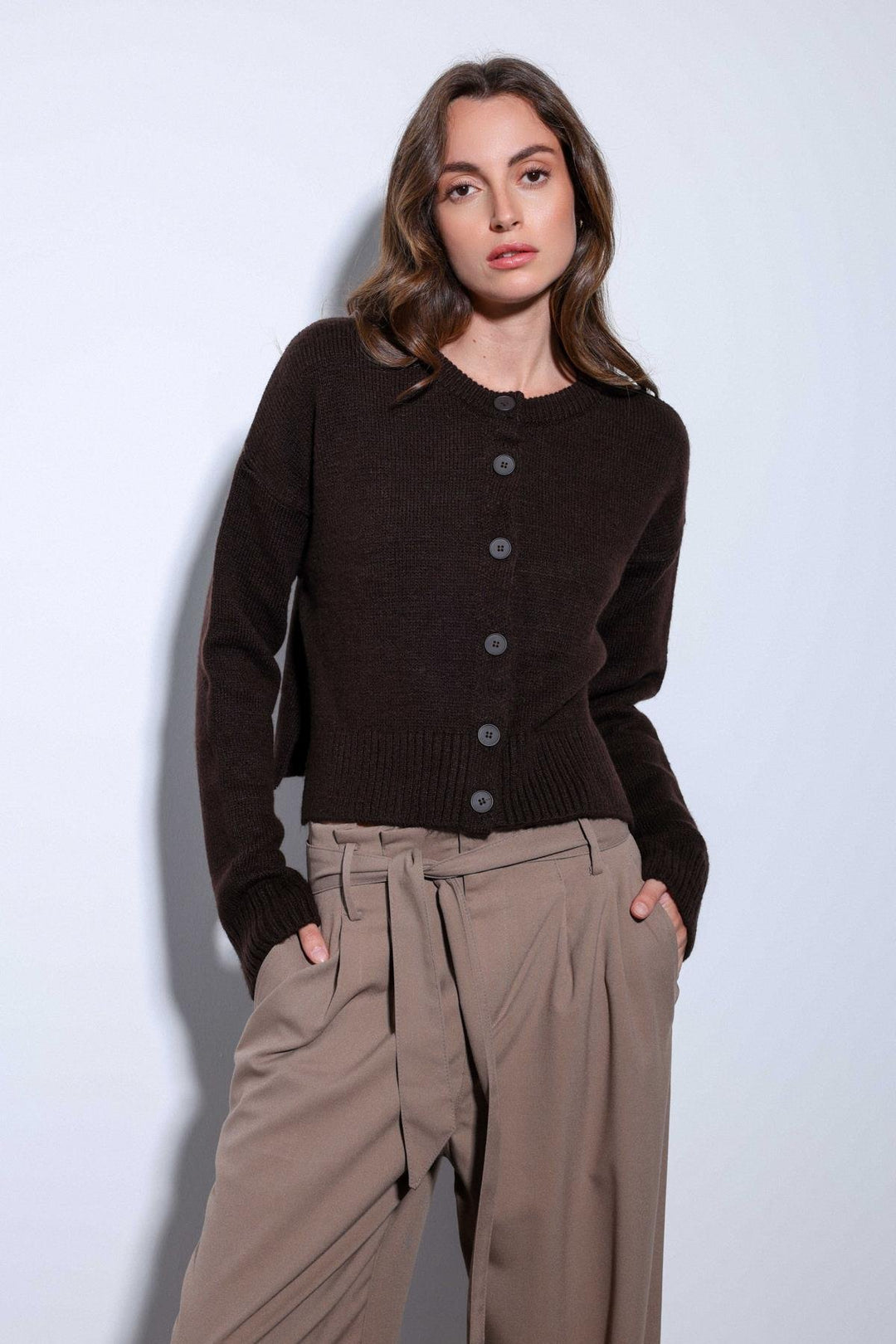 ANT Antioch Coffee Slit Knitted Sweater for Women - Neu Isenburg