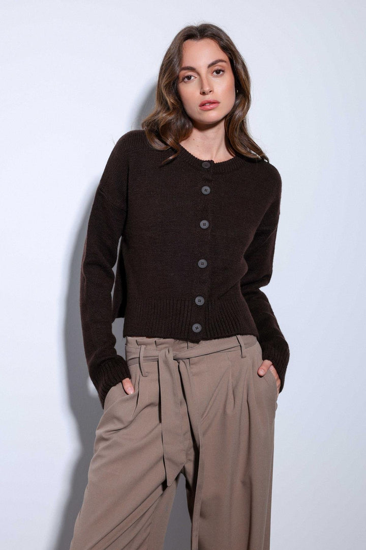ANT Antioch Coffee Slit Knitted Sweater for Women - Neu Isenburg
