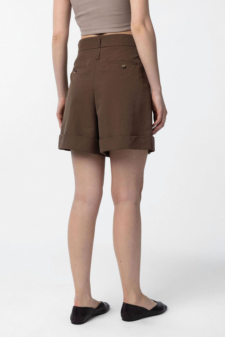 ANT Antioch Coffee High Waist Brushed Women's Bermuda Shorts - Ciudad Río Bravo