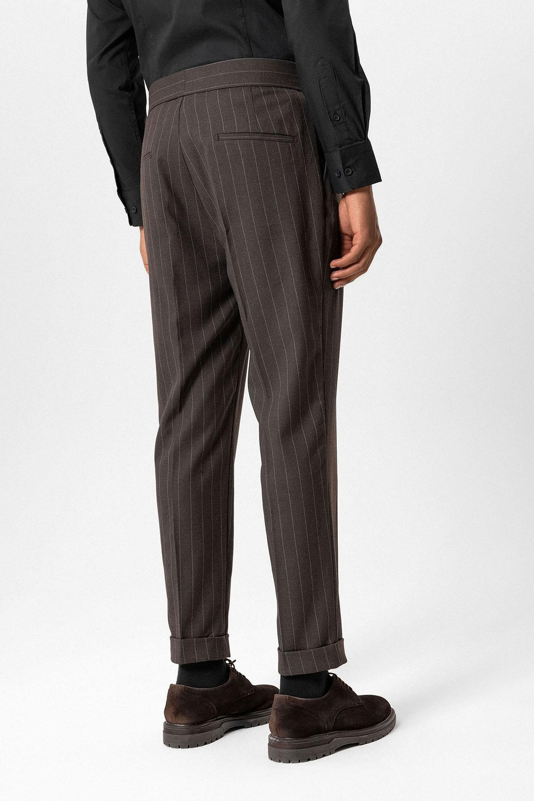 ANT Antioch Coffee High Waist Striped Men's Pants - Velletri