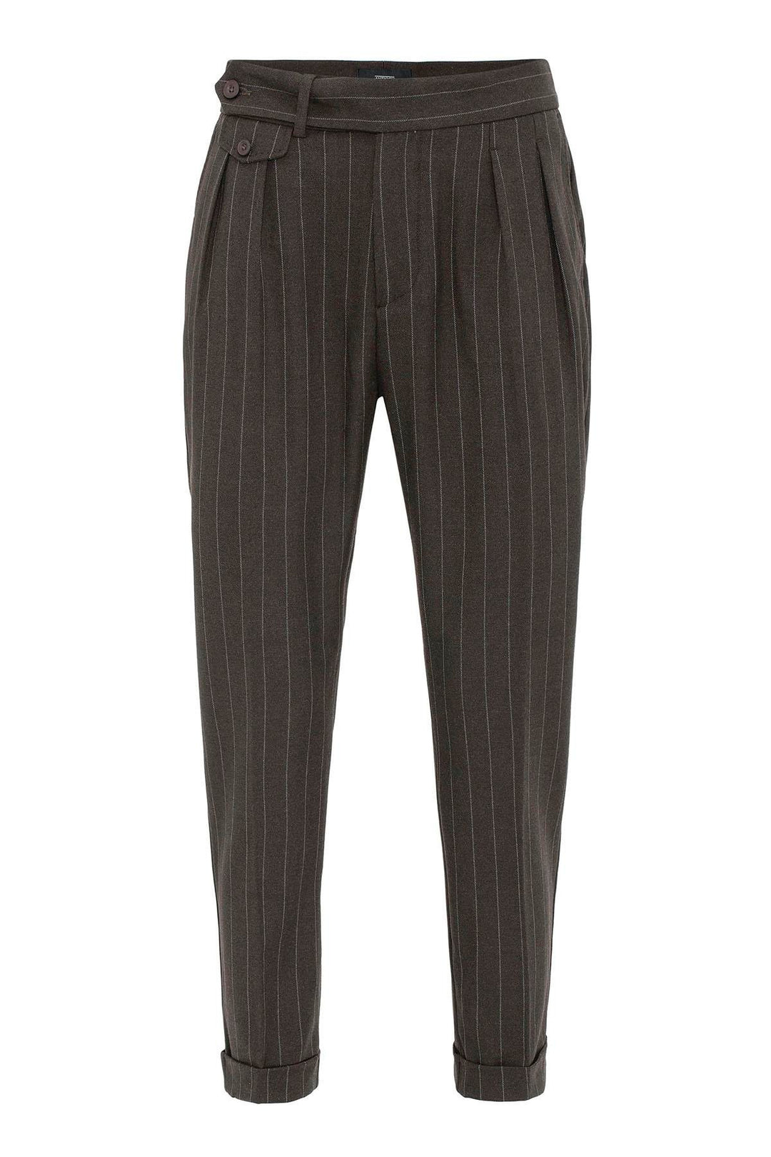 ANT Antioch Coffee High Waist Striped Men's Pants - Velletri