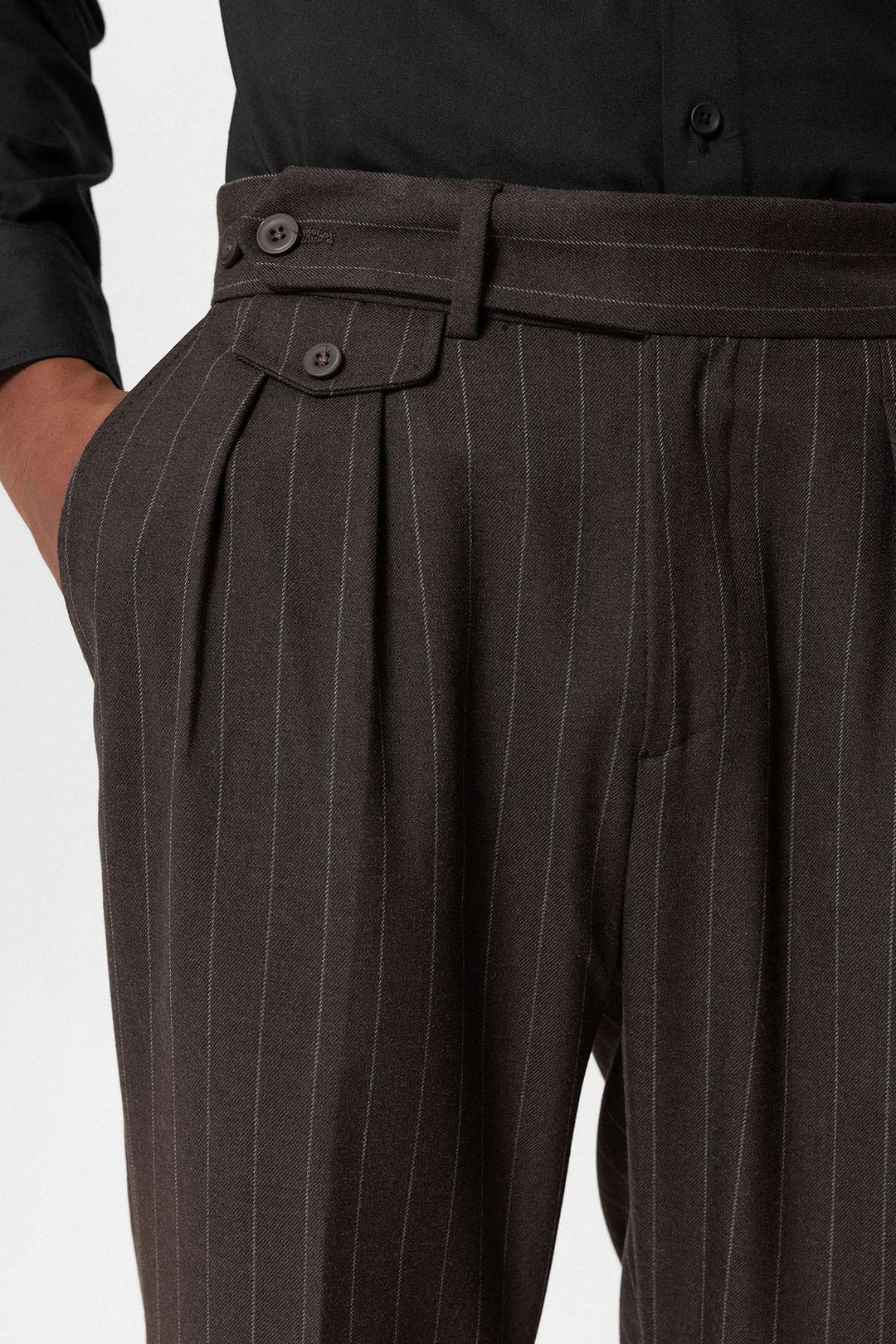 ANT Antioch Coffee High Waist Striped Men's Pants - Velletri