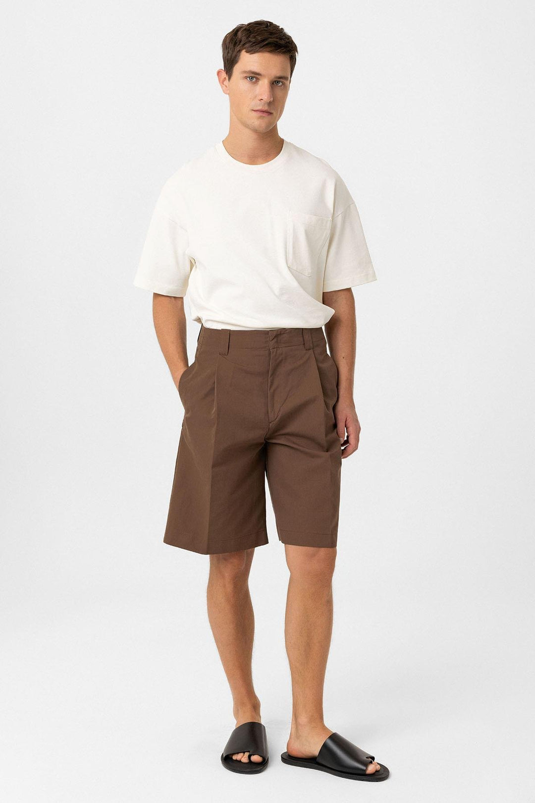 ANT Antioch Coffee High Waist Pleated Relaxed Bermuda Men's Shorts - Southfield
