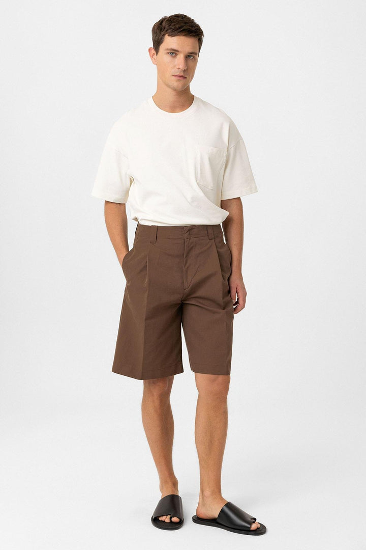 ANT Antioch Coffee High Waist Pleated Relaxed Bermuda Men's Shorts - Southfield