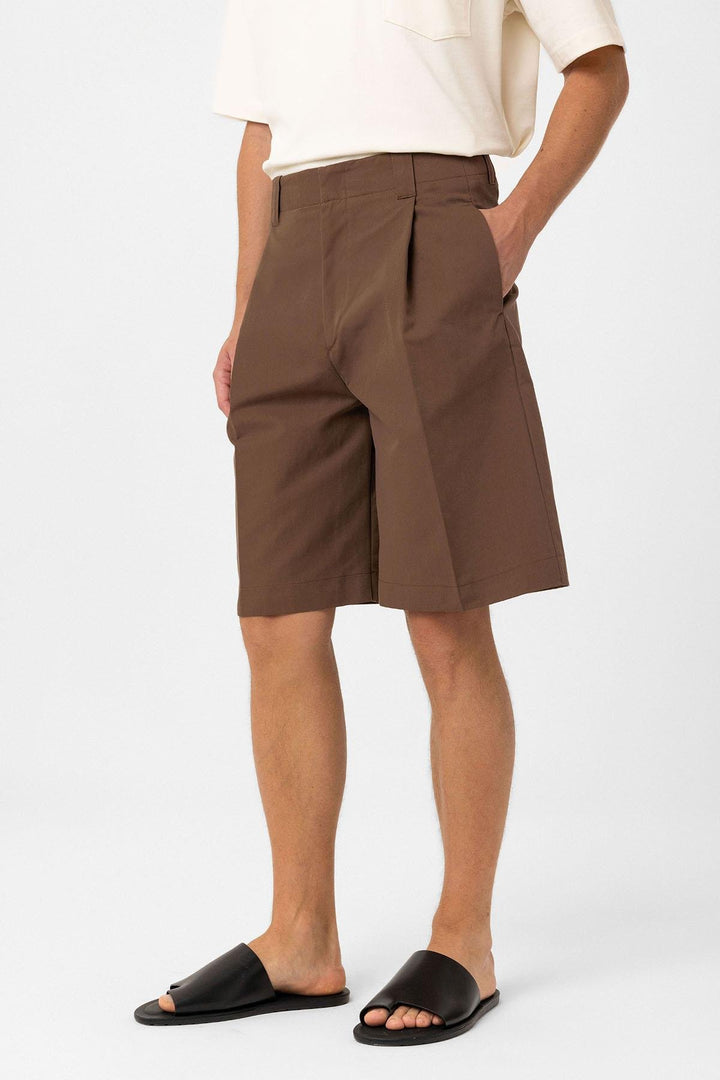 ANT Antioch Coffee High Waist Pleated Relaxed Bermuda Men's Shorts - Southfield