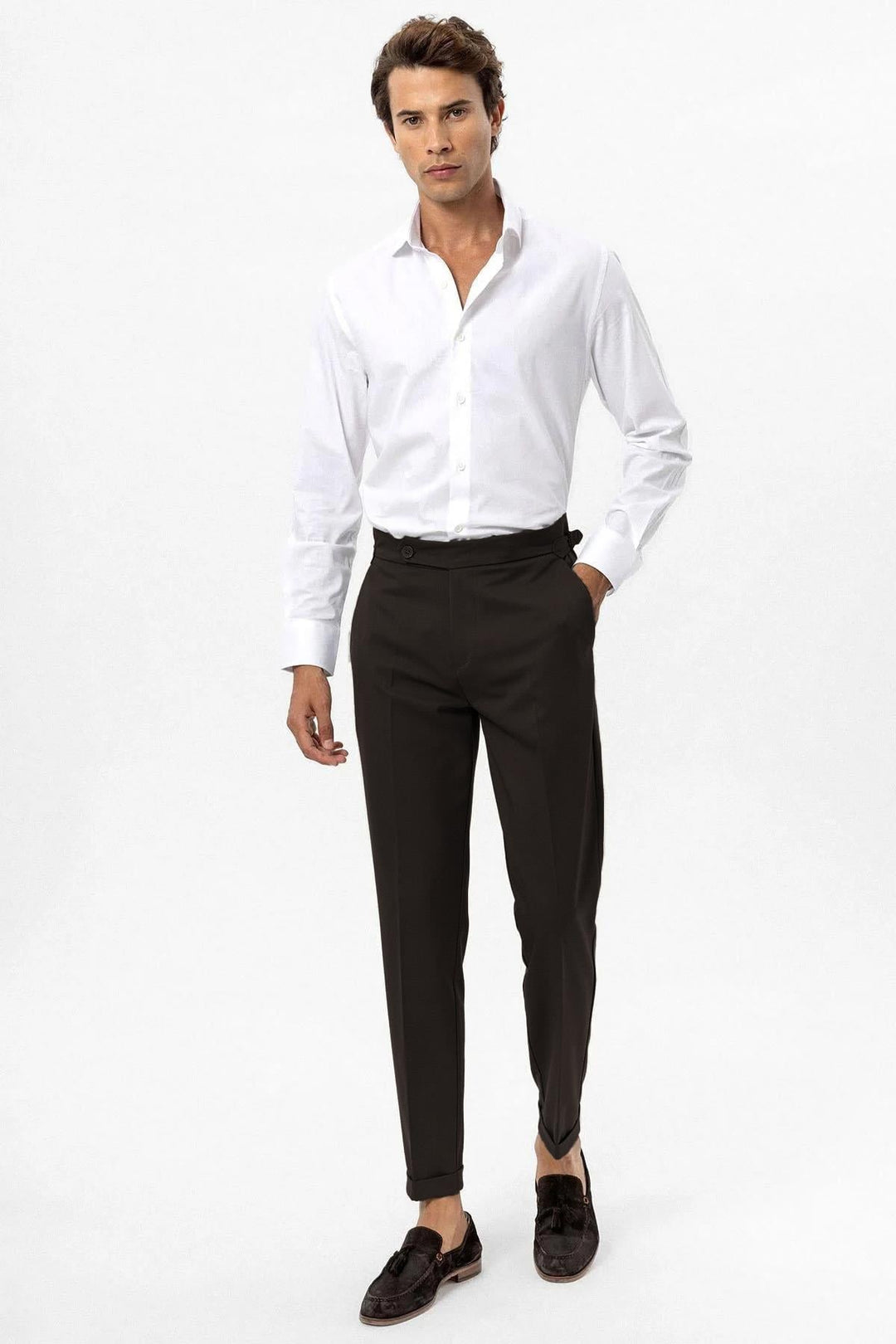 ANT Antioch Kahve Yüksek Bel Regular Fit Erkek Pantolon - Turin