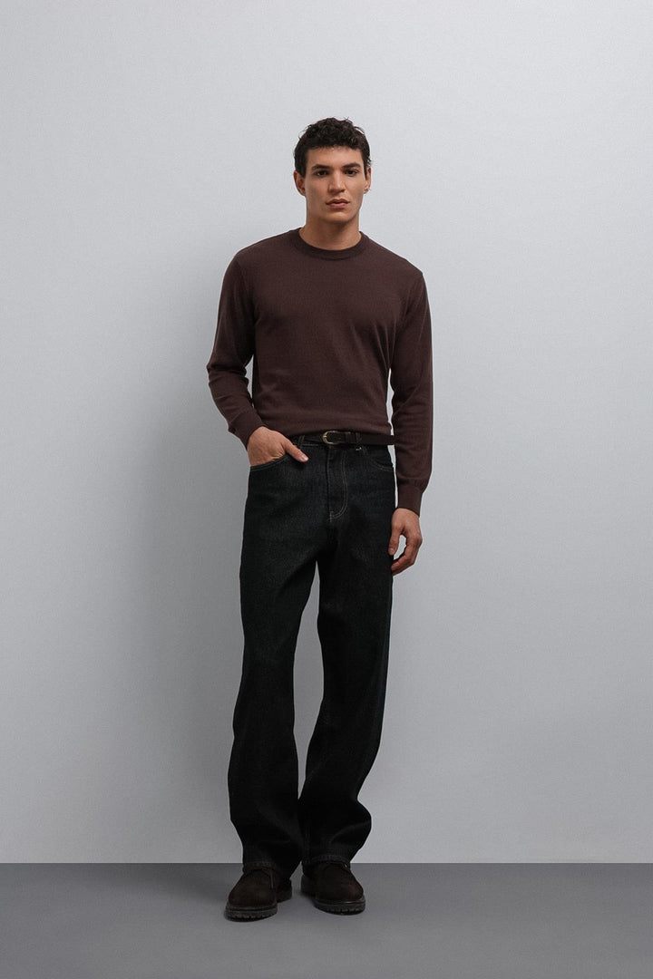 ANT Antioch Kahve Yumuşak Dokulu Basic Erkek Kazak - Worthing