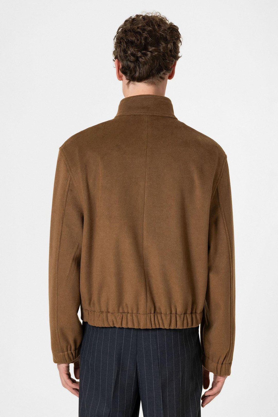 ANT Antioch Kahve Yün Karışımlı Dik Yaka Erkek Mont - Langen