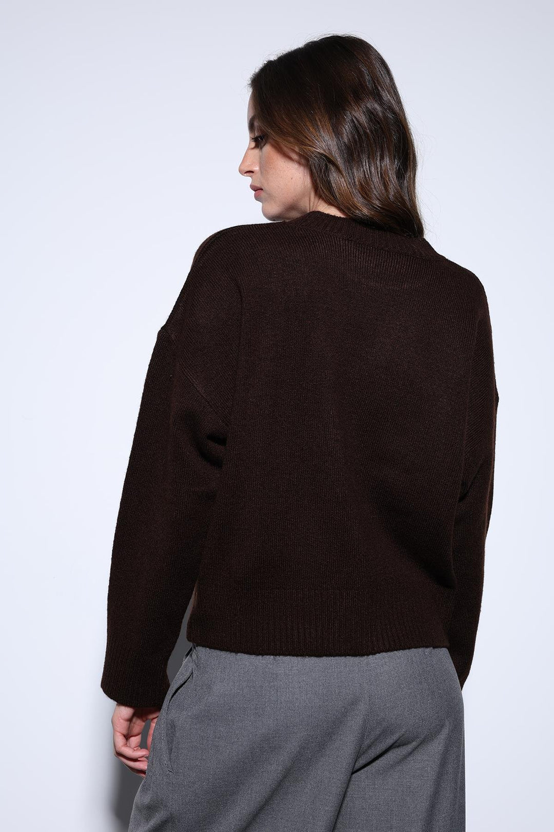 ANT Antioch Coffee Wool Blend Women's Sweater - San Severo