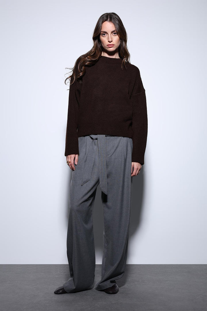 ANT Antioch Coffee Wool Blend Women's Sweater - San Severo