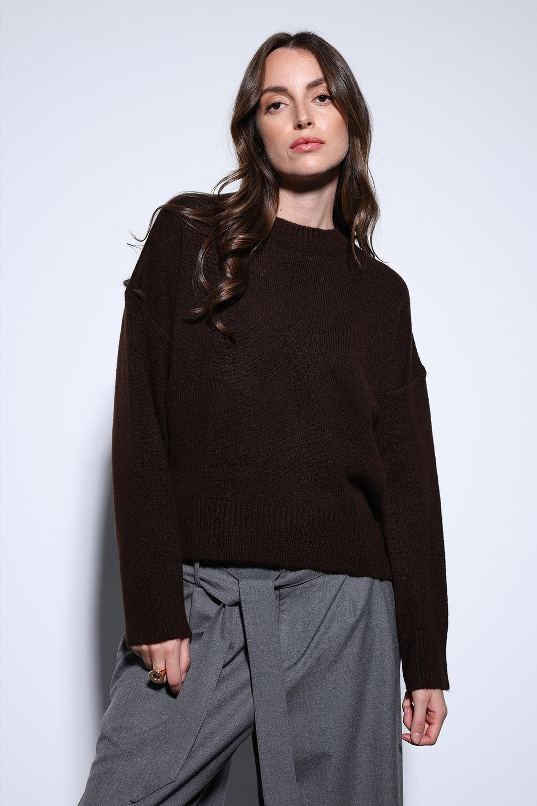 ANT Antioch Coffee Wool Blend Women's Sweater - La Laguna