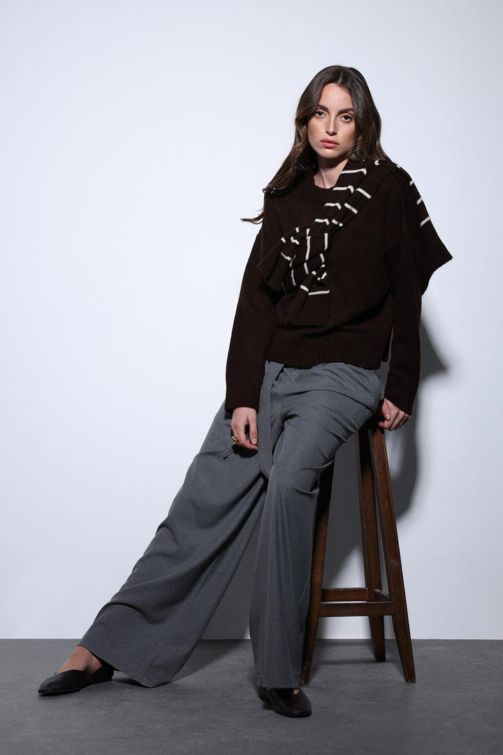 ANT Antioch Coffee Wool Blend Women's Sweater - La Laguna