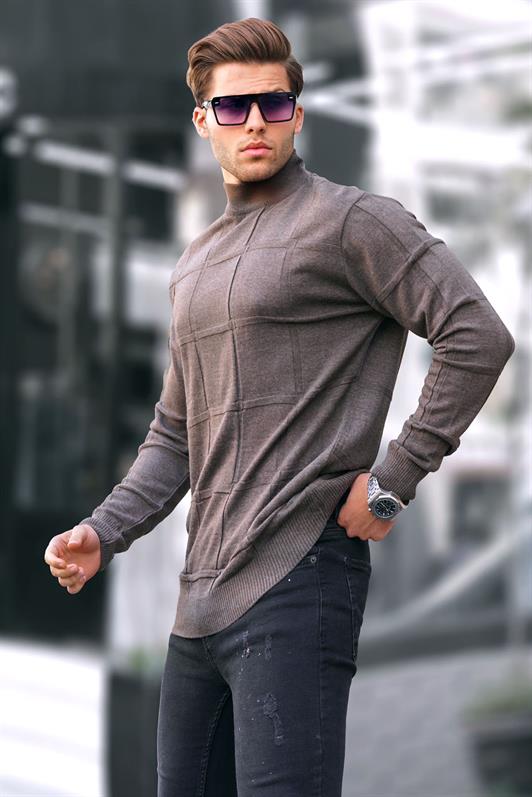 MDX Brown Fisherman Collar Sweater 5784 - Rancho Cucamonga