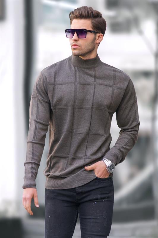 MDX Brown Fisherman Collar Sweater 5784 - Rancho Cucamonga