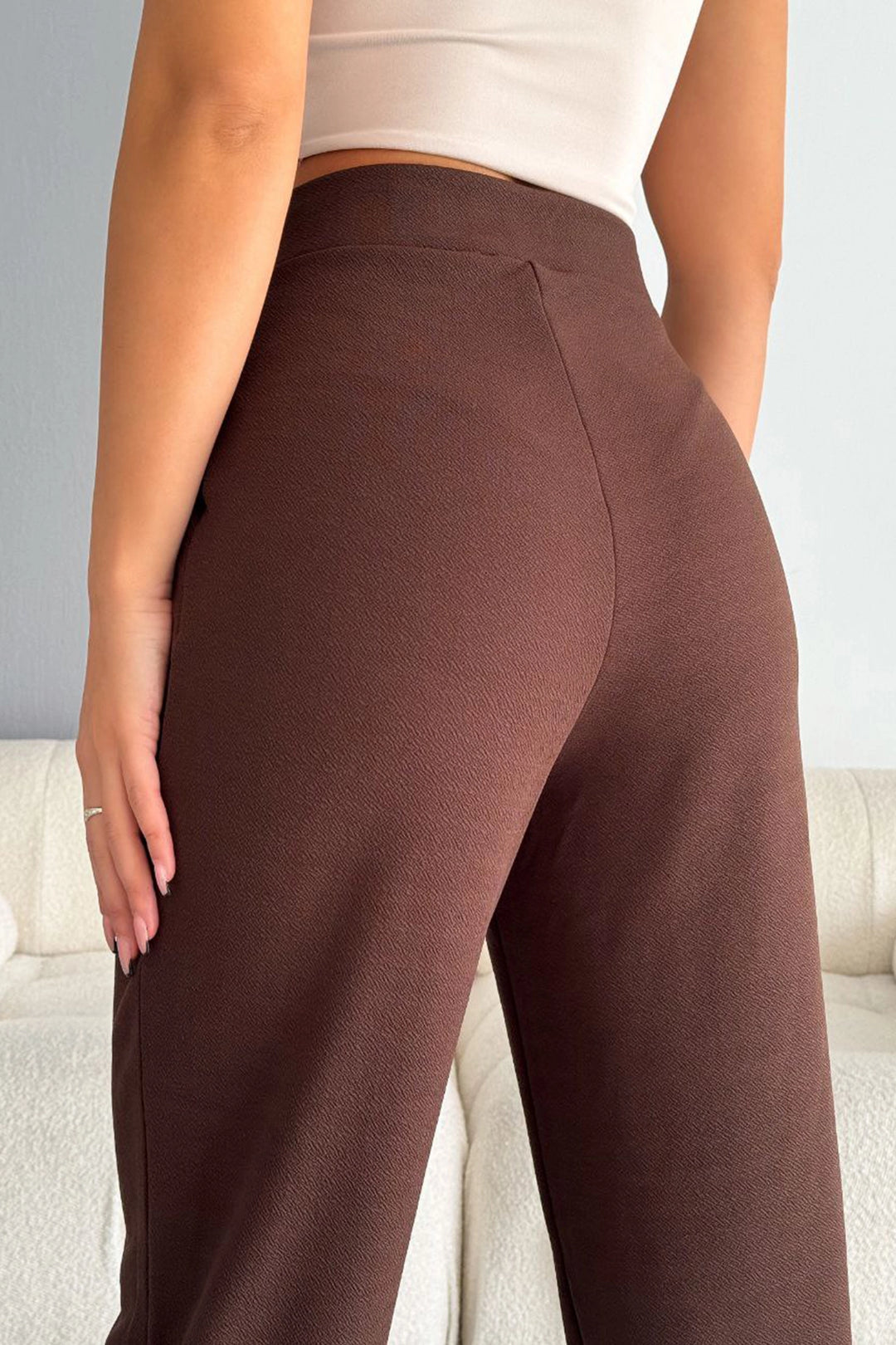 Brown Double Pocket Lycra Crepe Carrot Pants BC241069 - Schweinfurt