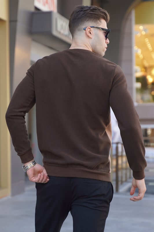 MDX Brown Patterned Turtleneck Sweater 5964 - Stratford