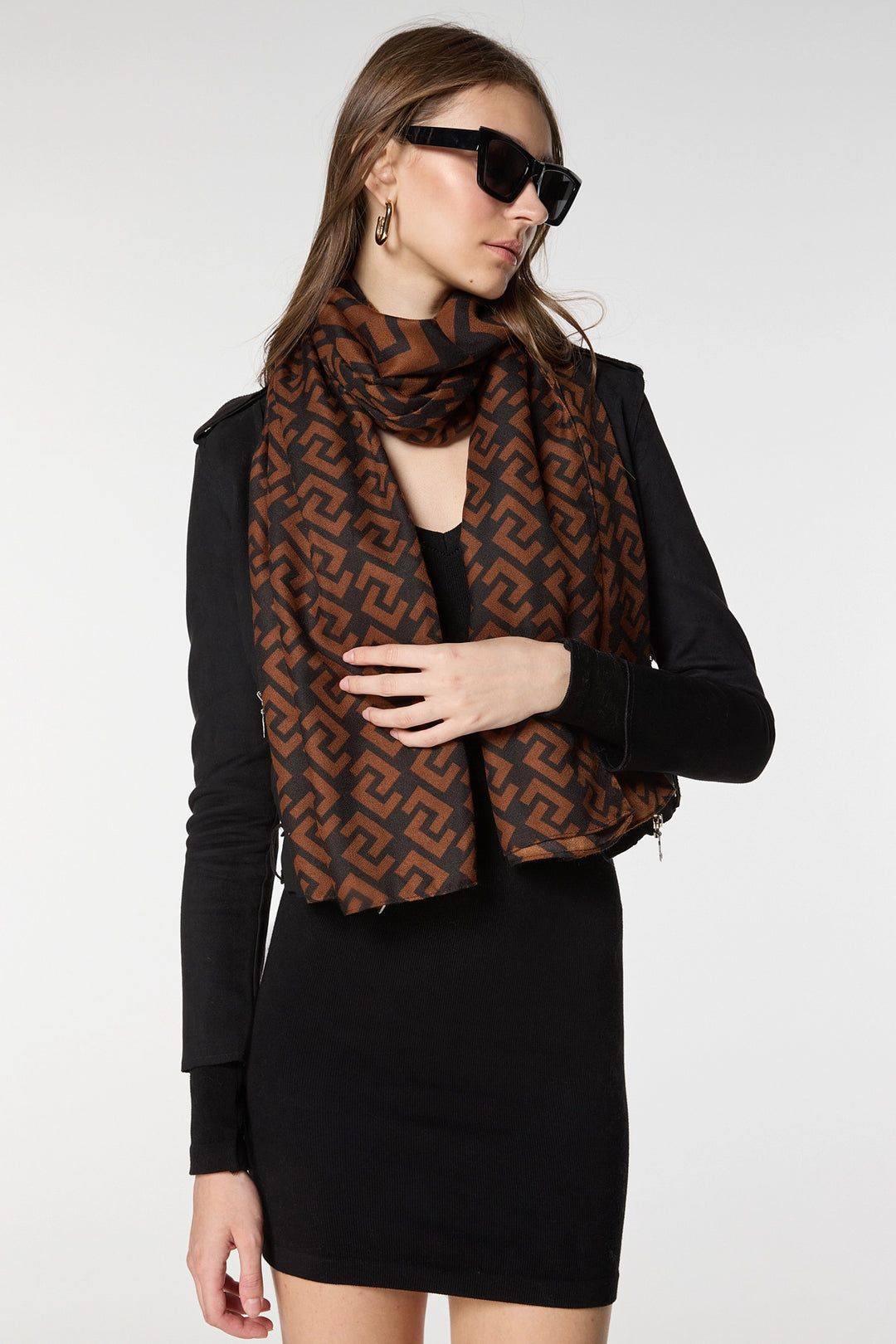 Brown Patterned Shawl BCNSV-2515076 - Bagneux