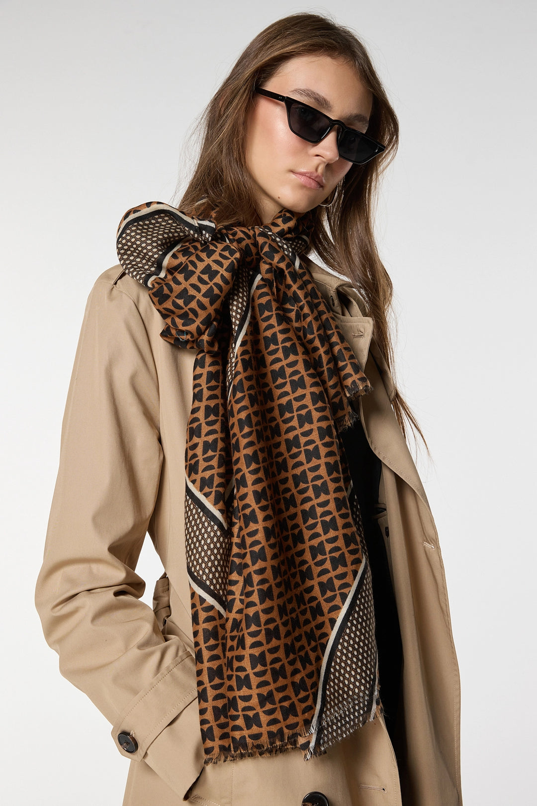 Brown Ethnic Patterned Shawl BCNSV-2515065 - Kensington