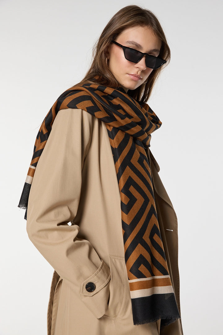 Brown Ethnic Patterned Shawl BCNSV-2515075 - Herford