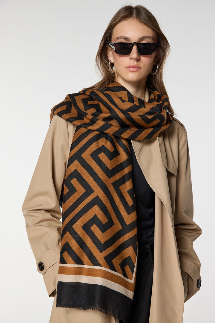 Brown Ethnic Patterned Shawl BCNSV-2515075 - Herford