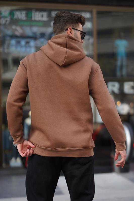 MDX Brown Hooded Sweatshirt with Button Detail 6150 - Surbiton