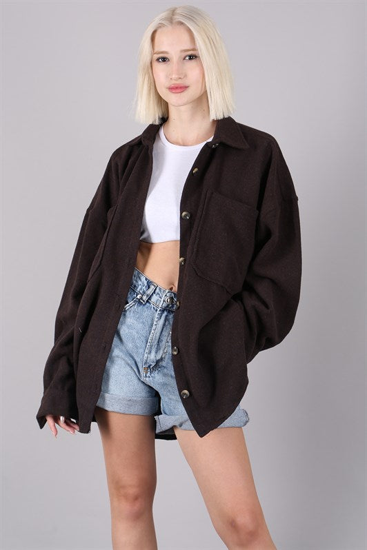 MDX Brown Oversized Shirt Jacket MG1562 - Weert