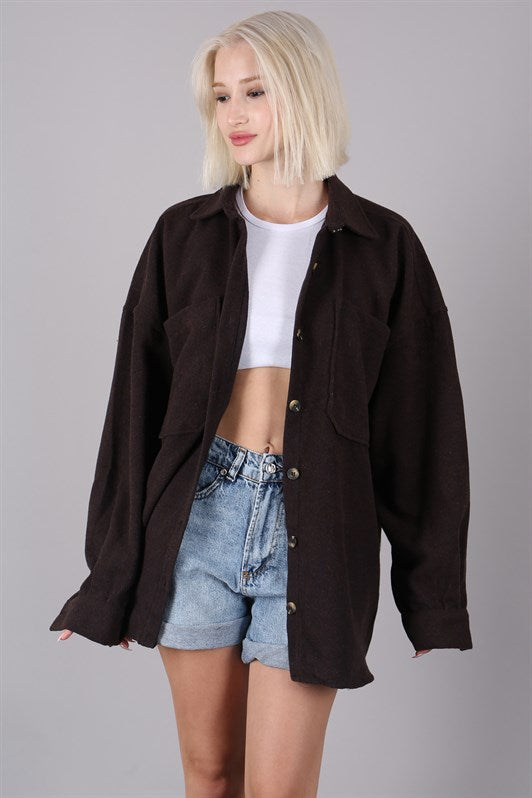 MDX Brown Oversized Shirt Jacket MG1562 - Weert