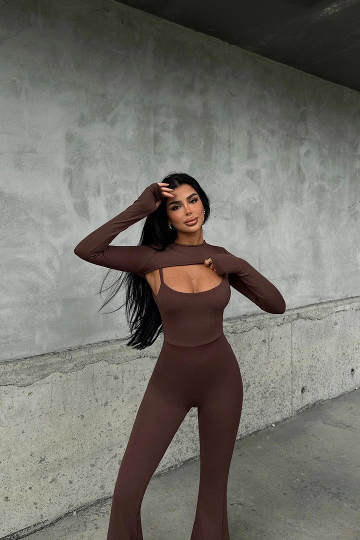 EYY Women Brown Window Detail Jumpsuit - Schwabach