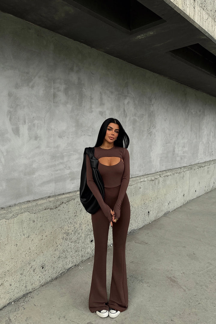 EYY Women Brown Window Detail Jumpsuit - Schwabach