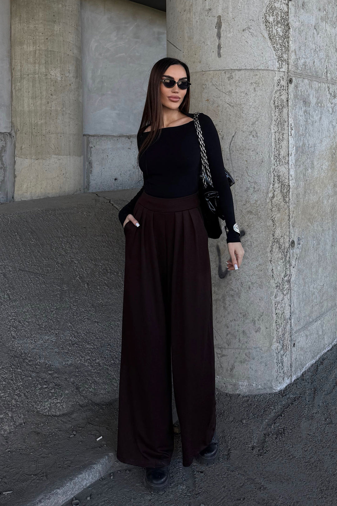 Brown Pile Detailed Spanish Ultra Soft Fabric Trousers BCDF-25P0002 - Joué-lés-Tours