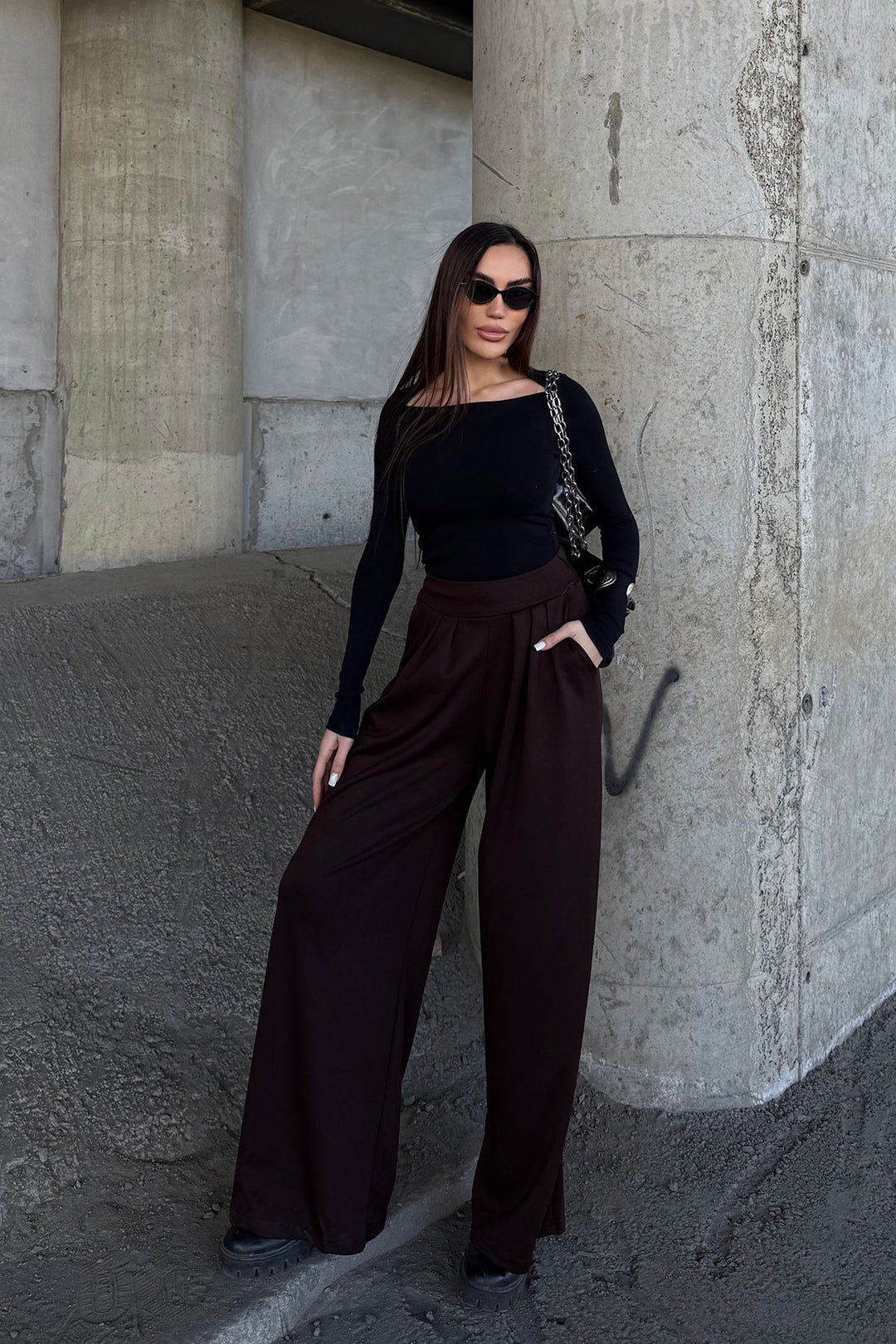 Brown Pile Detailed Spanish Ultra Soft Fabric Trousers BCDF-25P0002 - Joué-lés-Tours